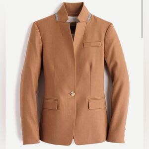 J.Crew Regent Wool Blazer Tan Camel Size 00 Career Preppy Office Jacket